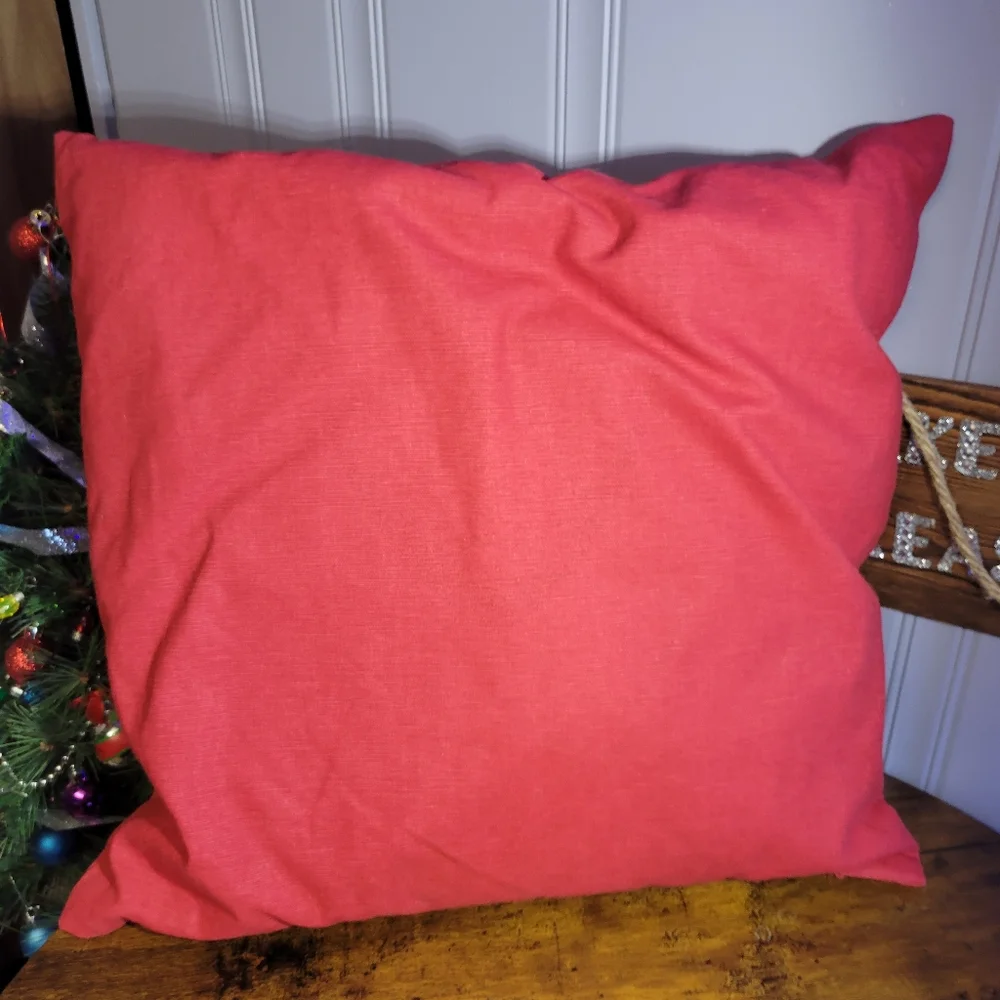 Festive Santa Throw Pillow says HoHoHo-red/white